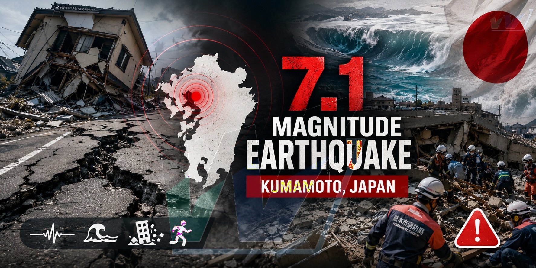 Japan Rocked by Powerful 7.1-Magnitude Earthquake: Tsunami Warning, Collapsed Buildings and Massive Rescue Operation Grip Kyushu