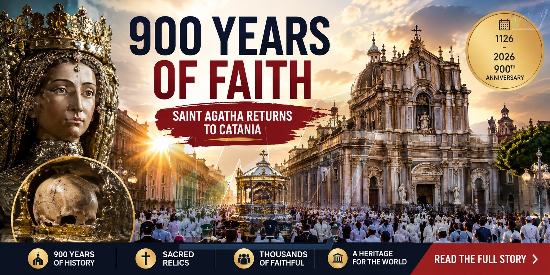 SAINT AGATHA’S RELICS RETURN TO THE STREETS OF CATANIA, 900 YEARS AFTER THEIR JOURNEY HOME
