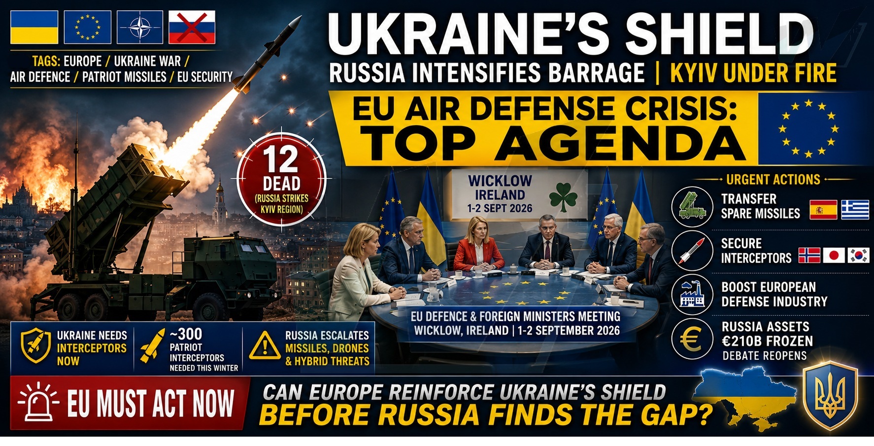 Ukraine Air Defenses Top EU Agenda as Russian Barrage Raises Stakes Across Europe