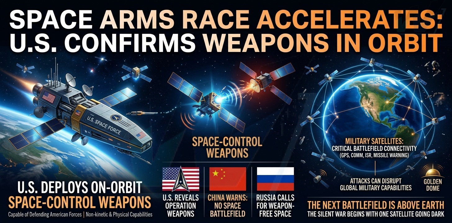 US Confirms Weapons Are Already in Orbit as Space Arms Race Accelerates